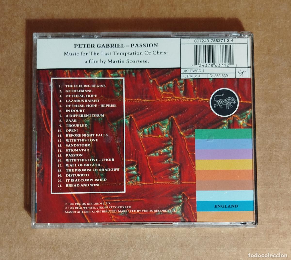 CDs de m&uacute;sica: PETER GABRIEL - PASSION - 1989 - Foto 3