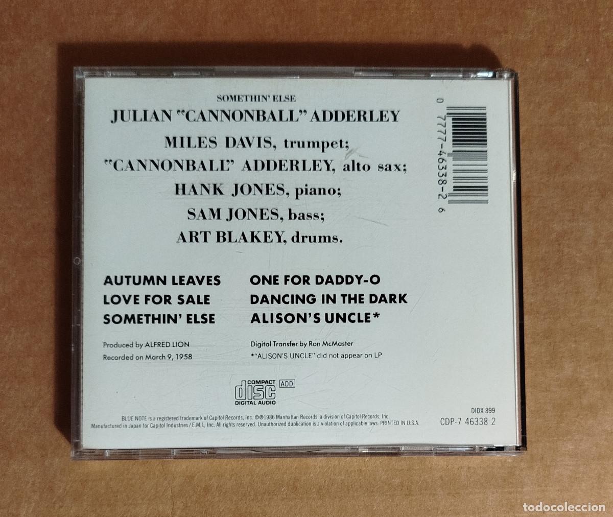 CDs de m&uacute;sica: CANNONBALL ADDERLEY - SOMETHIN ELSE - 1958 - Foto 3