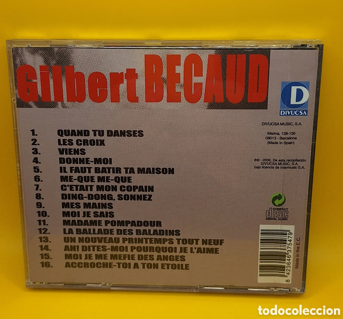CDs de m&uacute;sica: CD M&uacute;sica Gilbert Becaud - Foto 2