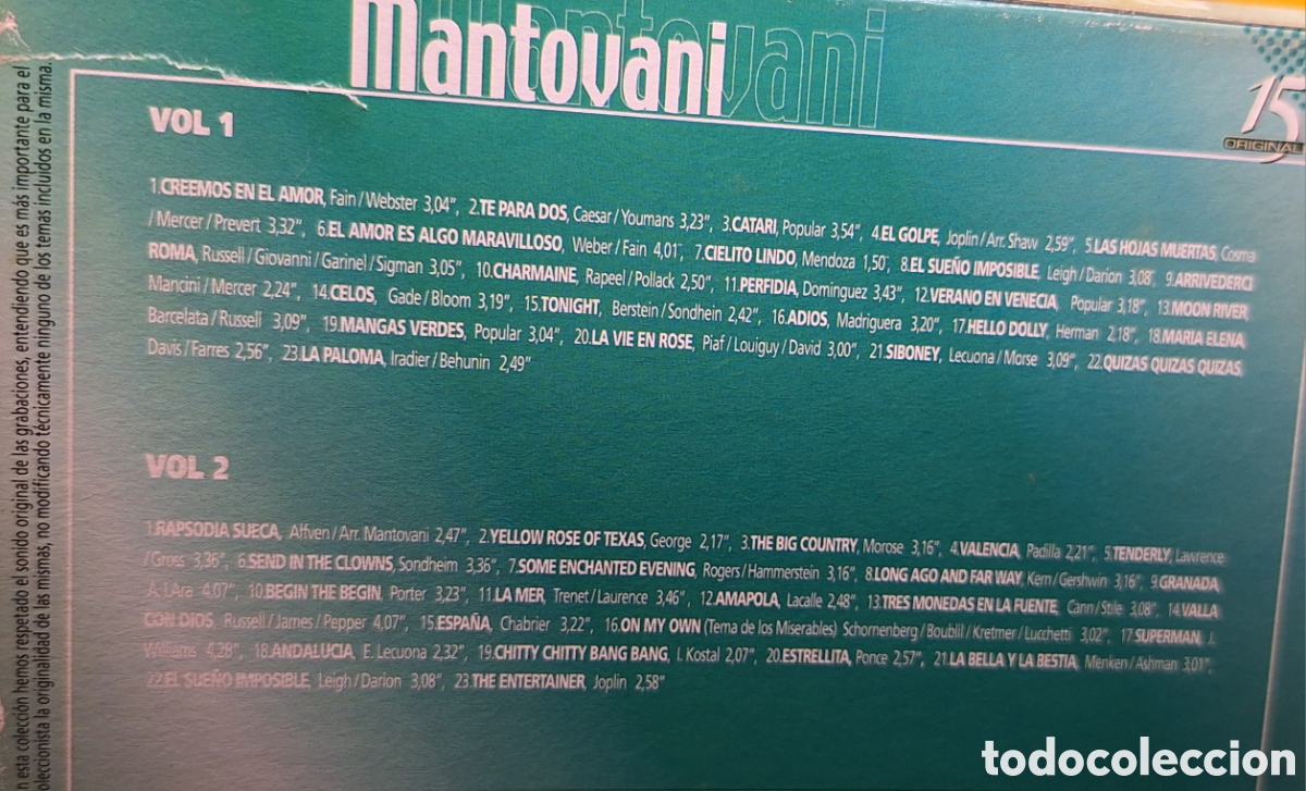 CDs de m&uacute;sica: Mantovani 2 CDs M&uacute;sica - Foto 3