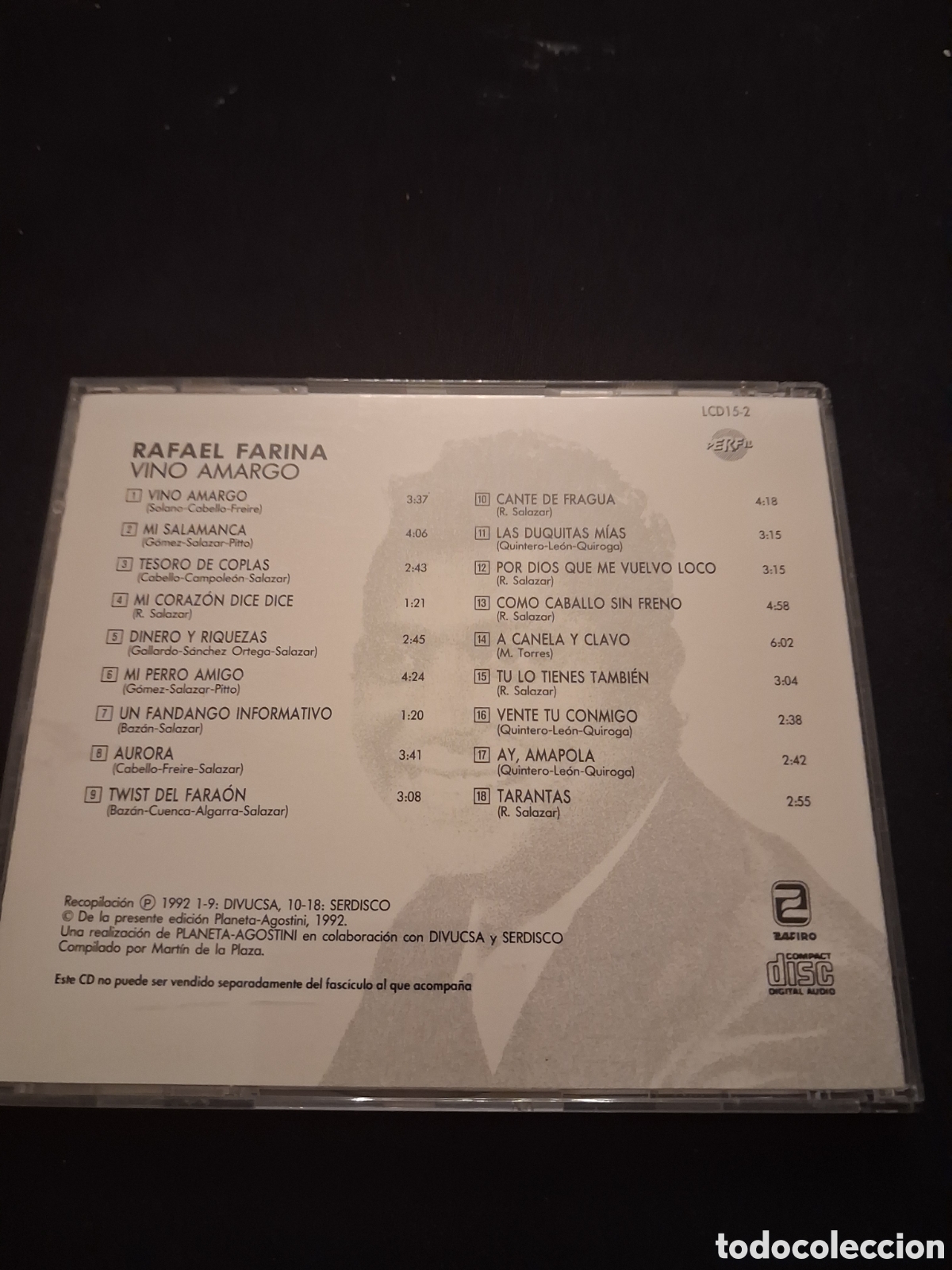 CDs de m&uacute;sica: Cd Rafael Farina la copla - Foto 2