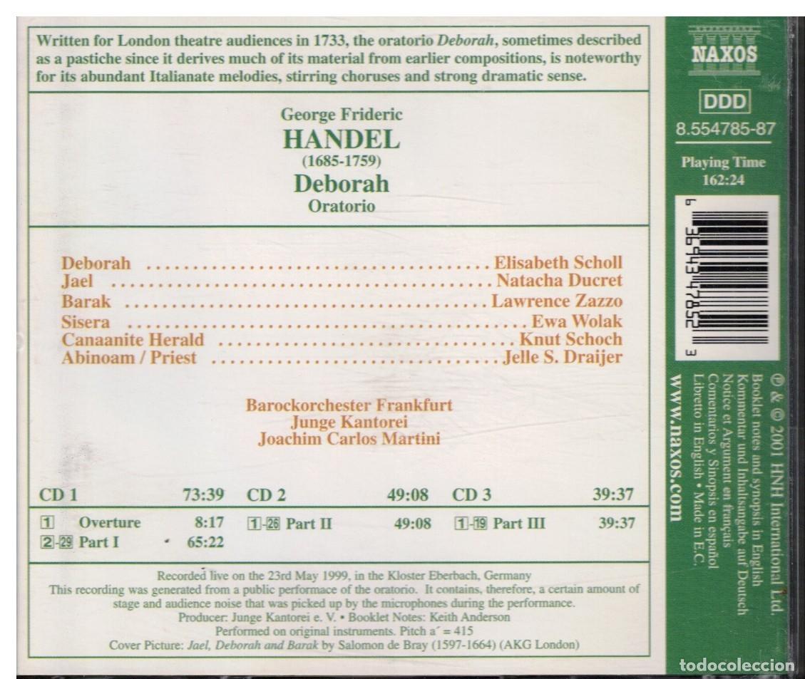CDs de m&uacute;sica: HANDEL:DEBORAH - ORATORIO - Foto 2