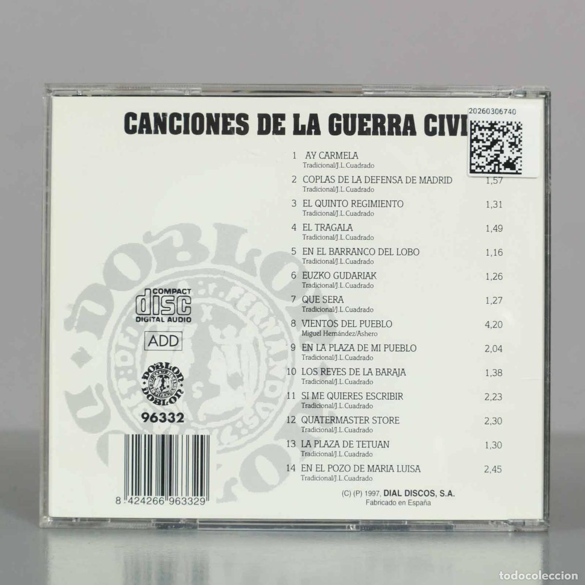 CDs de m&uacute;sica: CD. CANCIONES DE LA GUERRA CIVIL - Foto 2