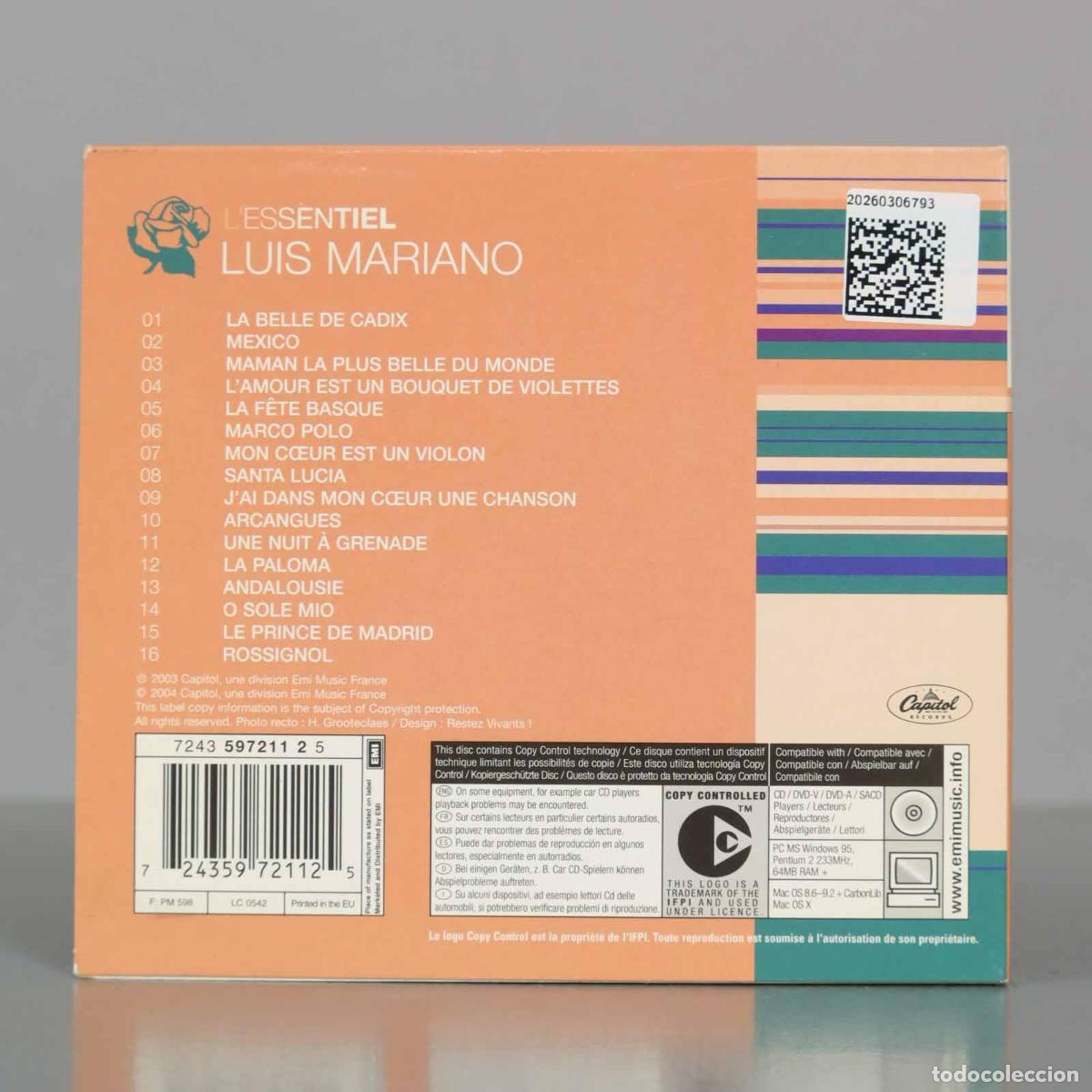 CDs de m&uacute;sica: CD. L&acute;Essentiel - Luis Mariano - Foto 2