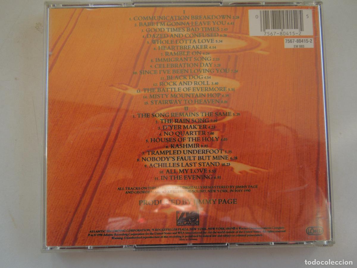 CDs de m&uacute;sica: LED ZEPPELIN - REMASTERS - 2CD,S EXITOS -1990 - Foto 4