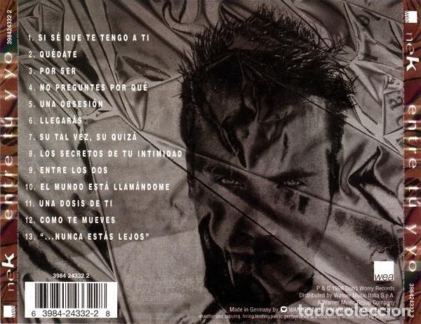 CDs de m&uacute;sica: Nek &ndash; Entre T&uacute; Y Yo - CD - Foto 2