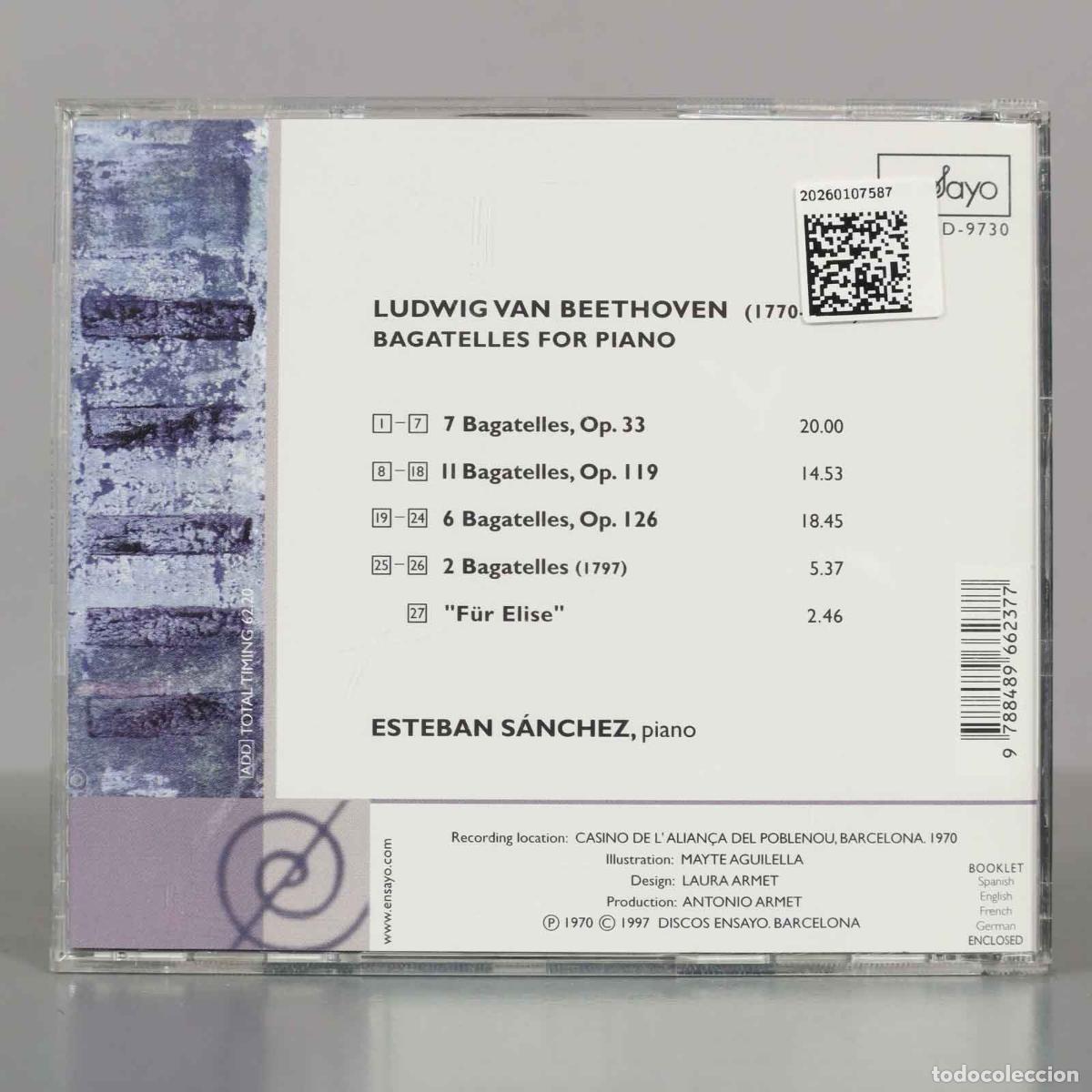 CDs de m&uacute;sica: CD. Beethoven &ndash; Esteban S&aacute;nchez &ndash; Bagatelles - Foto 2