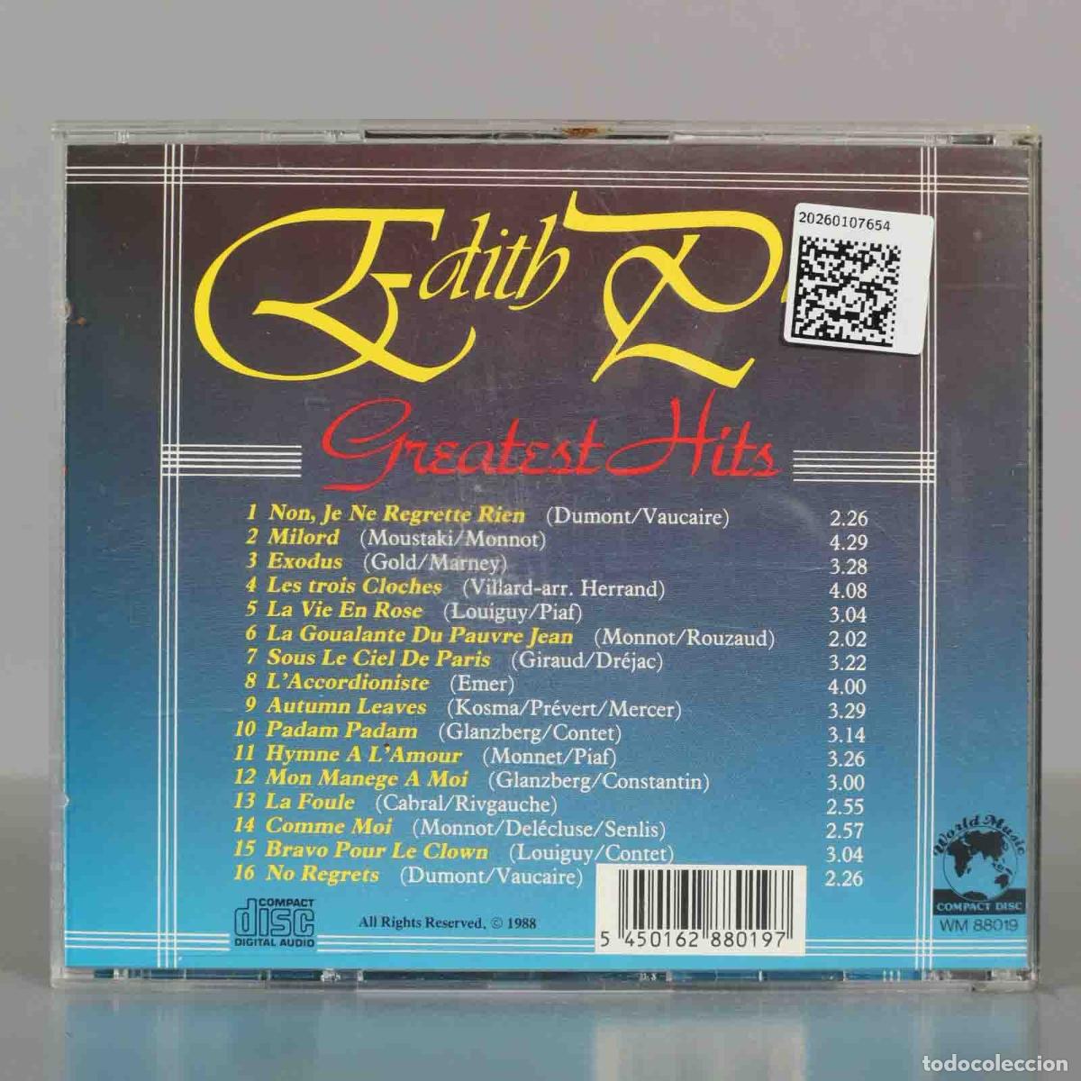 CDs de m&uacute;sica: CD. Edith Piaf &ndash; Greatest Hits - Foto 2