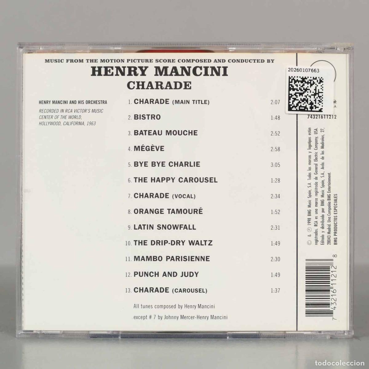 CDs de m&uacute;sica: CD. Henry Mancini &ndash; Charade - Foto 2