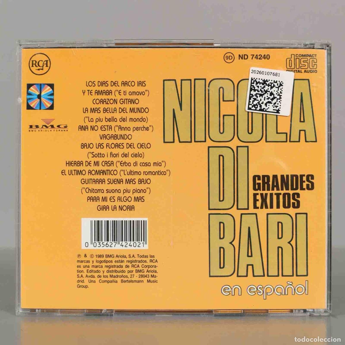 CDs de m&uacute;sica: CD. Nicola Di Bari &ndash; Grandes &Eacute;xitos (En Espa&ntilde;ol) - Foto 2