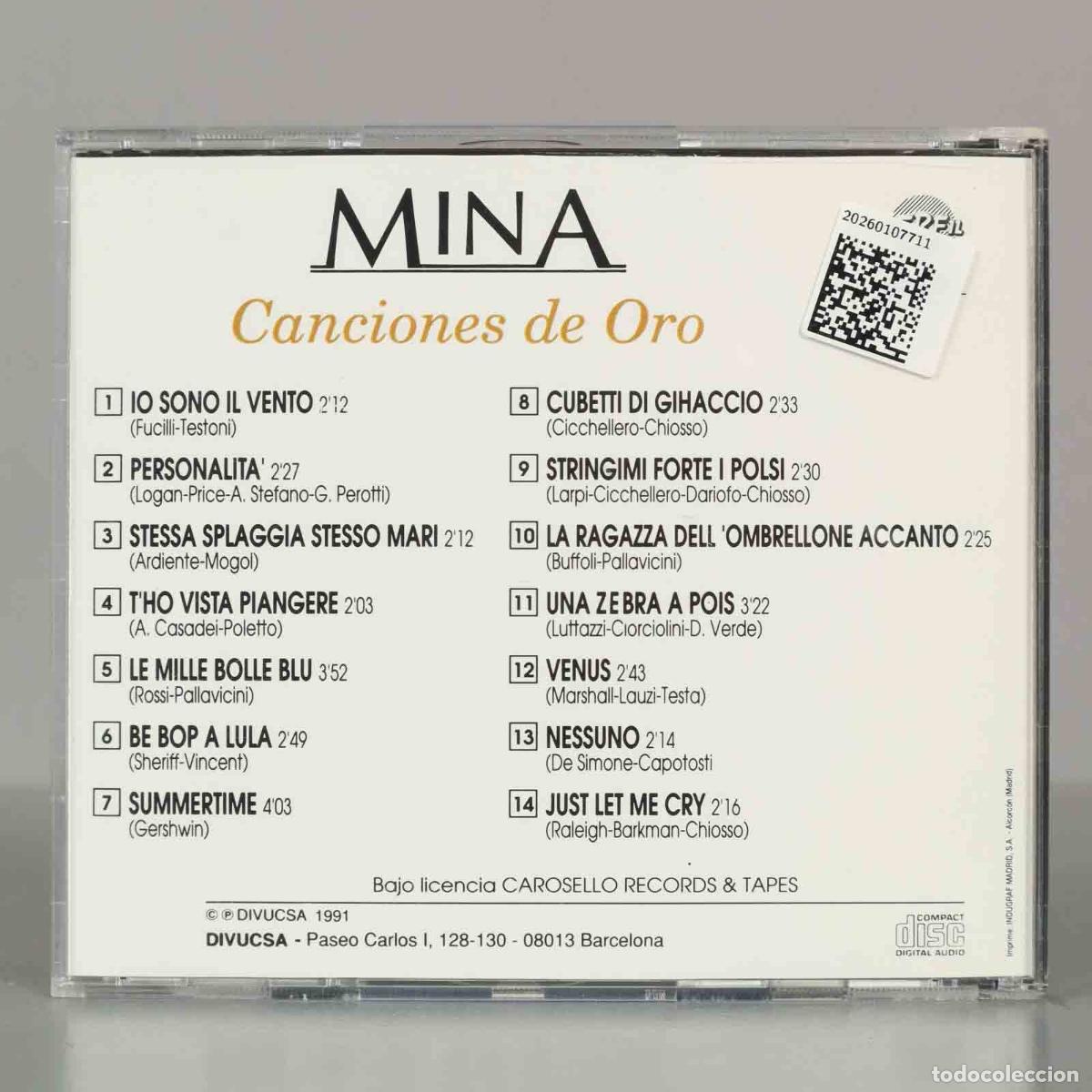 CDs de m&uacute;sica: CD. Mina &ndash; Canciones de Oro - Foto 2
