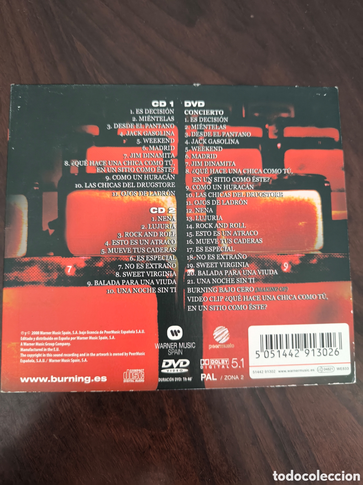 CDs de m&uacute;sica: 2cds+Dvd Burning. Desnudo en el Joy - Foto 2