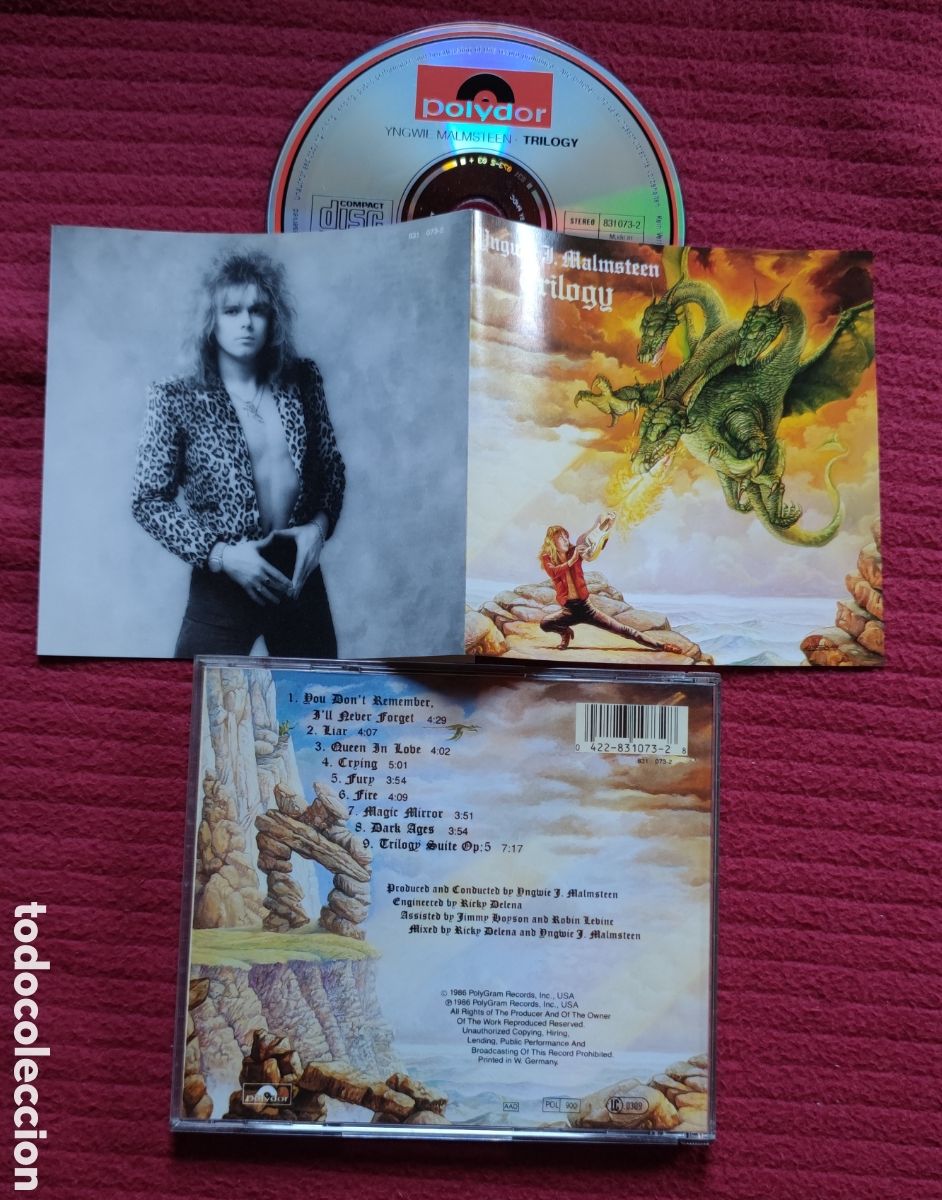 CDs de M&uacute;sica: YNGWIE J. MALMSTEEN: Trilogy. Cd Hard Aor, Edici&oacute;n Original 1986 PolyGram Records.