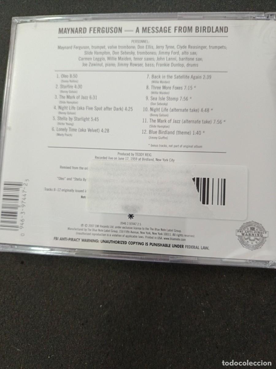 CDs de m&uacute;sica: MAYNARD FERGUSON. A MESSAGE FROM BIRDLAND - Foto 2