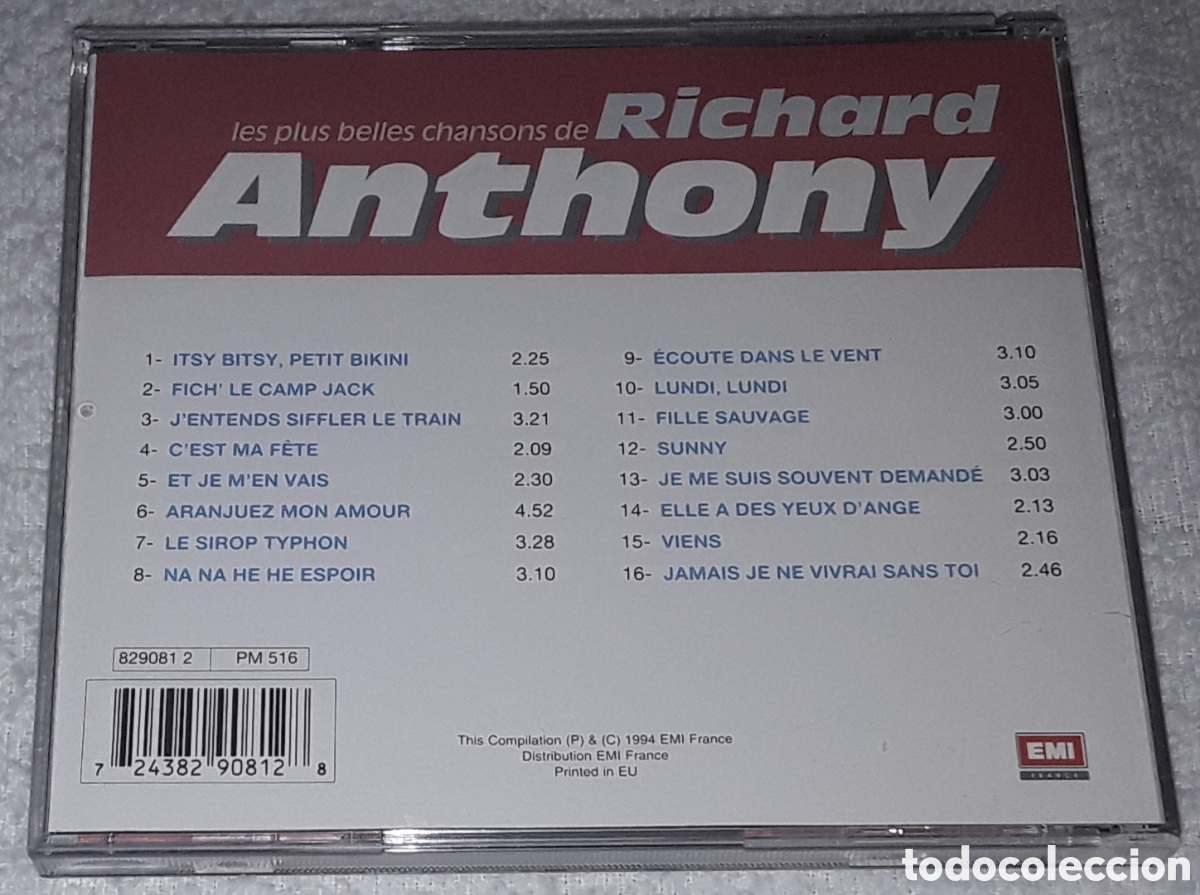 CDs de m&uacute;sica: CD - RICHARD ANTHONY - LES PLUS BELLES CHANSONS DE RICHARD ANTHONY - Foto 2