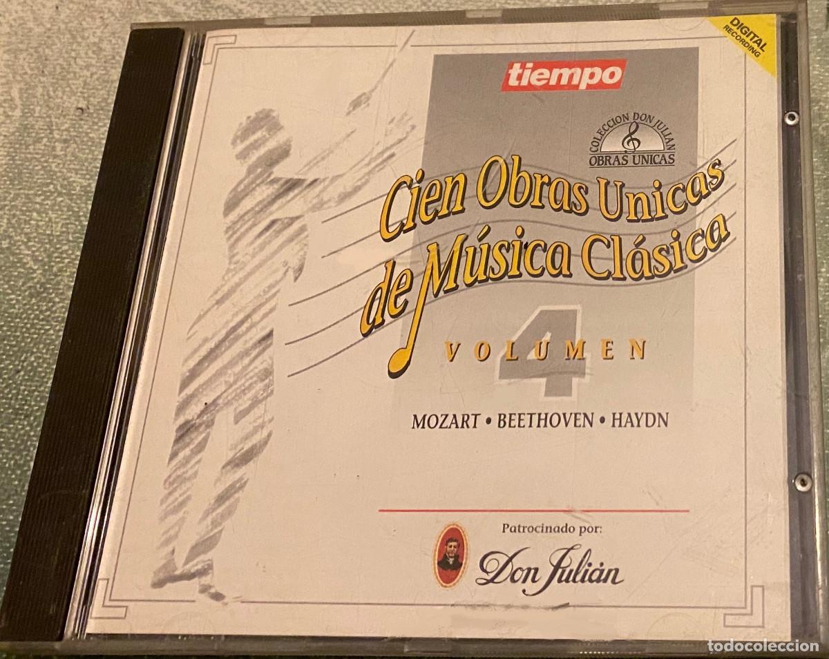 CDs de M&uacute;sica: Cien Obras &Uacute;nicas de M&uacute;sica Cl&aacute;sica 4' Mozart, Beethoven, Haydn. 10 temas. 1992. Buen estado.