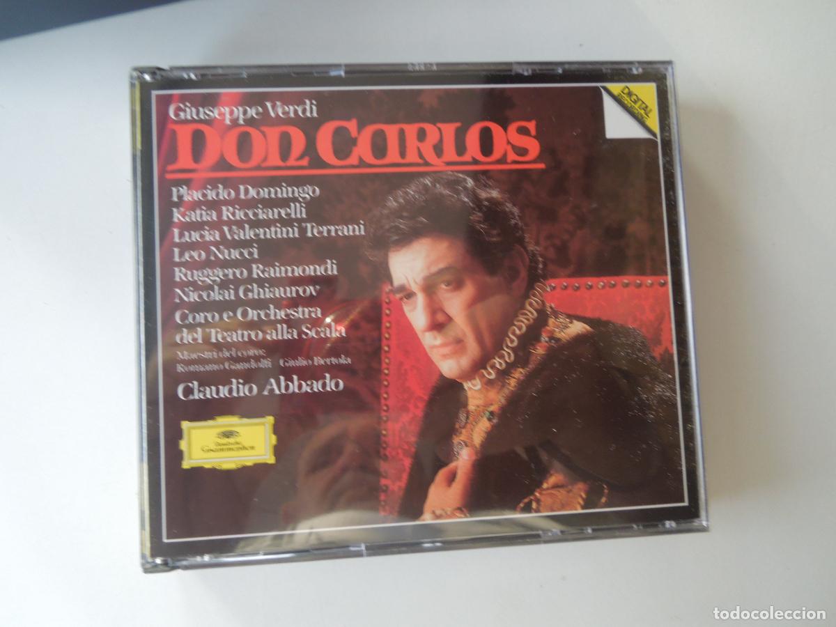 CDs de M&uacute;sica: GIUSEPPE VERDI - DON CARLOS - CLAUDIO ABBADO - 4-CD,S+LIBRETO 284 PAG. 1985 - Deutsche Grammophon