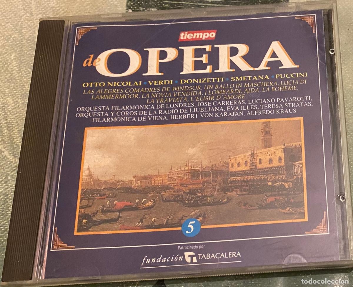 CDs de M&uacute;sica: 'Tiempo de &Oacute;pera - Vol. 5'. Nicolai, Donizetti, Verdi, Puccini, Smetana. 9 temas. 1993. Buen estado.