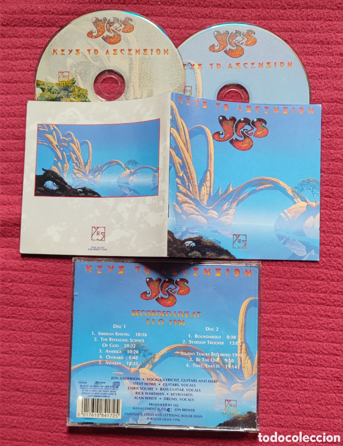CDs de M&uacute;sica: YES: Keys To Ascension. 2 Cd's Recorded Live. 1996 Castle Comunications.