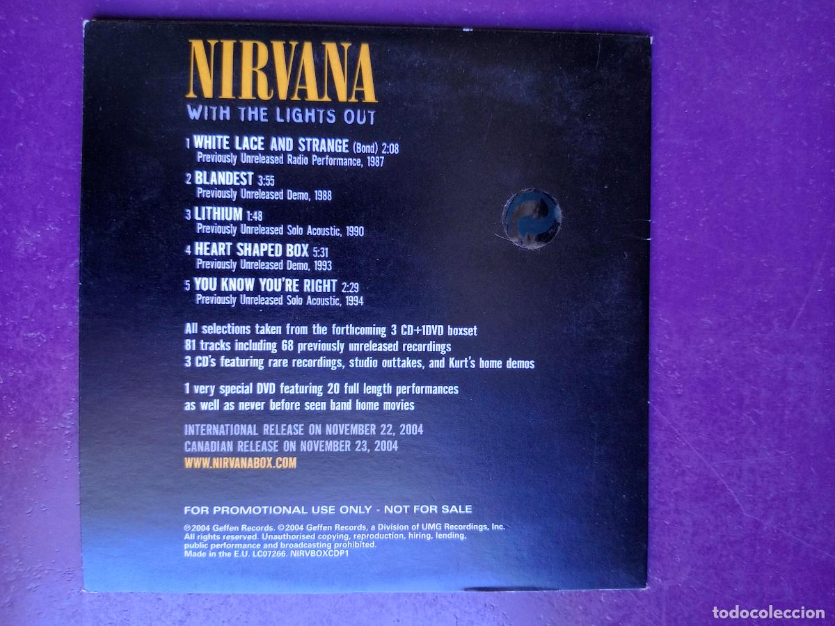 CDs de M&uacute;sica: Nirvana &ndash; Selections From With The Lights Out - CD GEFFEN 2004 PROMO - 5 TEMAS - GRUNGE