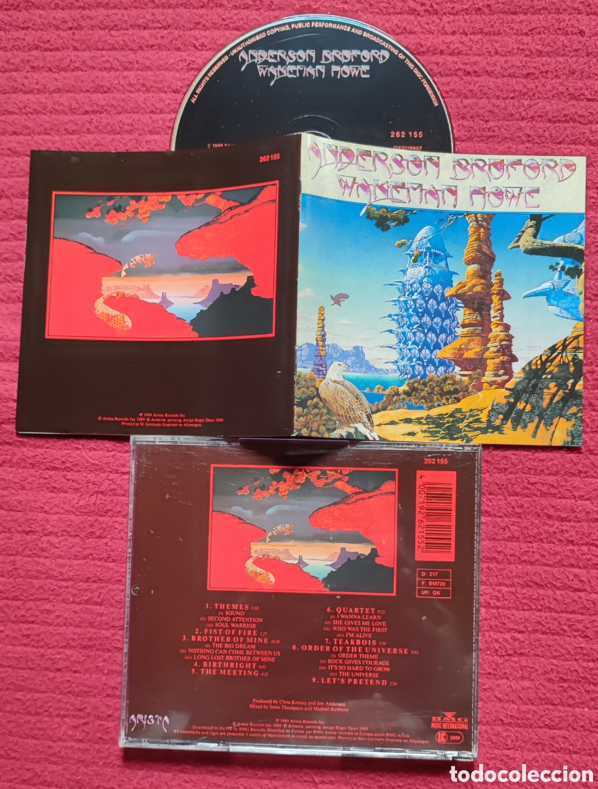 CDs de M&uacute;sica: ANDERSON, BRUFORD, WAKEMAN, HOWE. Cd Edici&oacute;n Original 1989 Arista Records. Raro.
