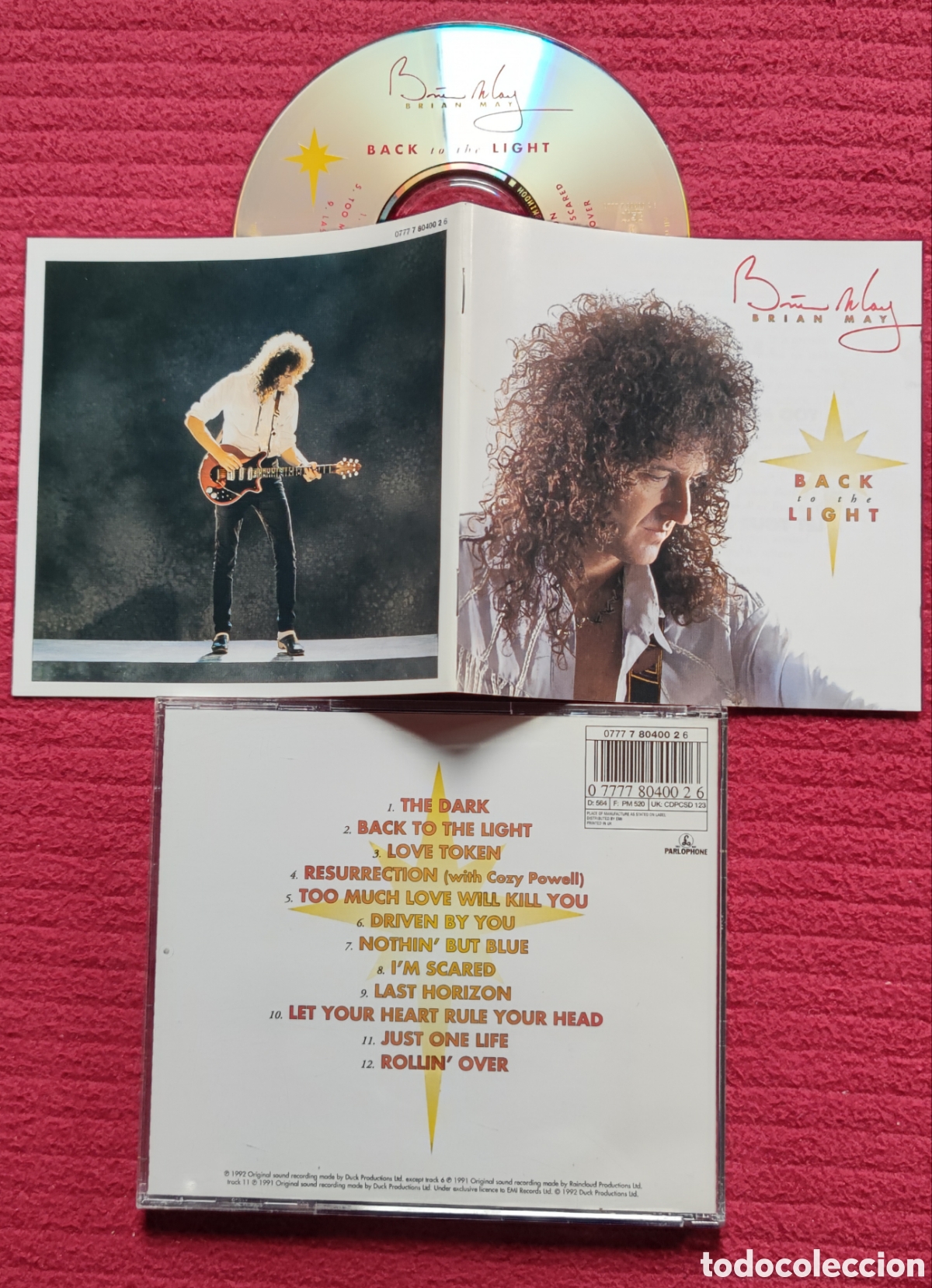 CDs de M&uacute;sica: BRIAN MAY: Back To The Light. Cd Edici&oacute;n Original 1992 Parlophone Records. Guitar Of Queen.