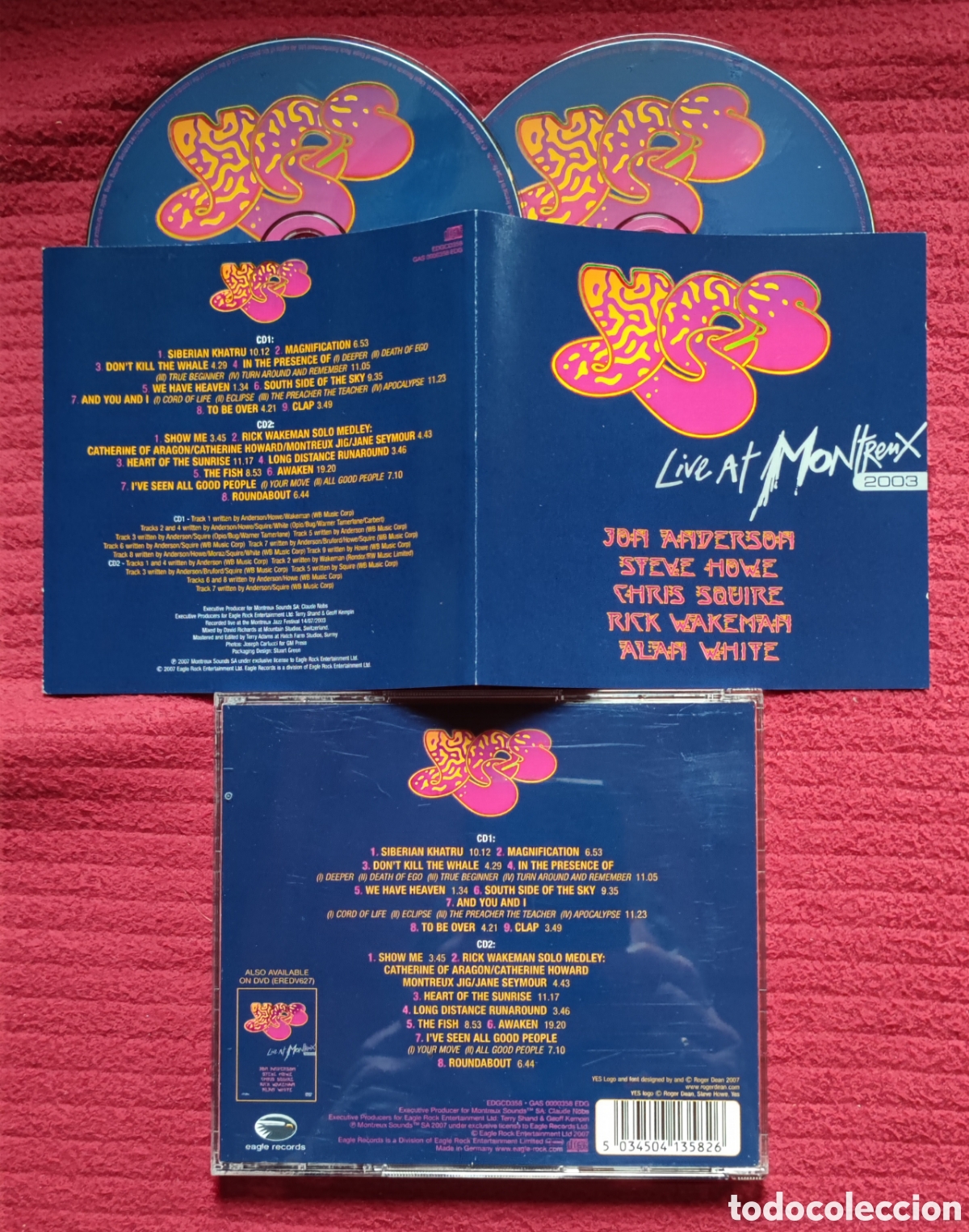 CDs de M&uacute;sica: YES: Live At Montreux 2003. 2 Cd's. Recorded Live 14 July 2003. Eagle Records 2007. Muy raro.