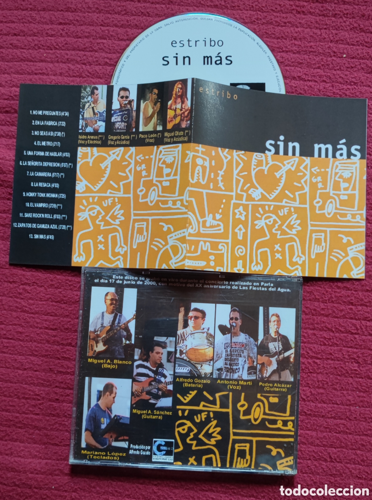 CDs de M&uacute;sica: ESTRIBO: Sin m&aacute;s. Cd grabado en vivo en Parla el d&iacute;a 17 de Junio del 2000. Muy raro.