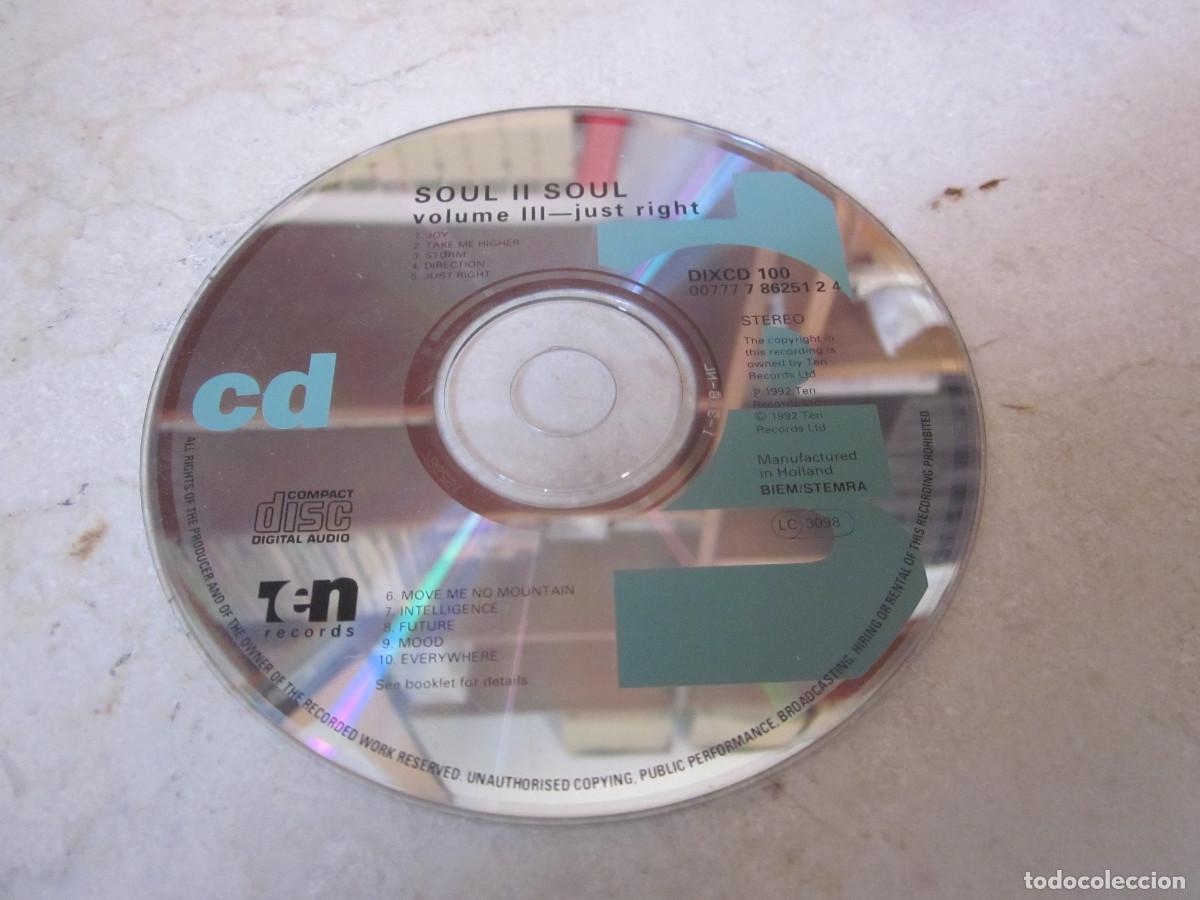 CDs de M&uacute;sica: SOUL II SOUL VOLUME III JUST RIGHT CD - TEN RECORDS 1992 - SOLO EL CD - SIN CARATULAS