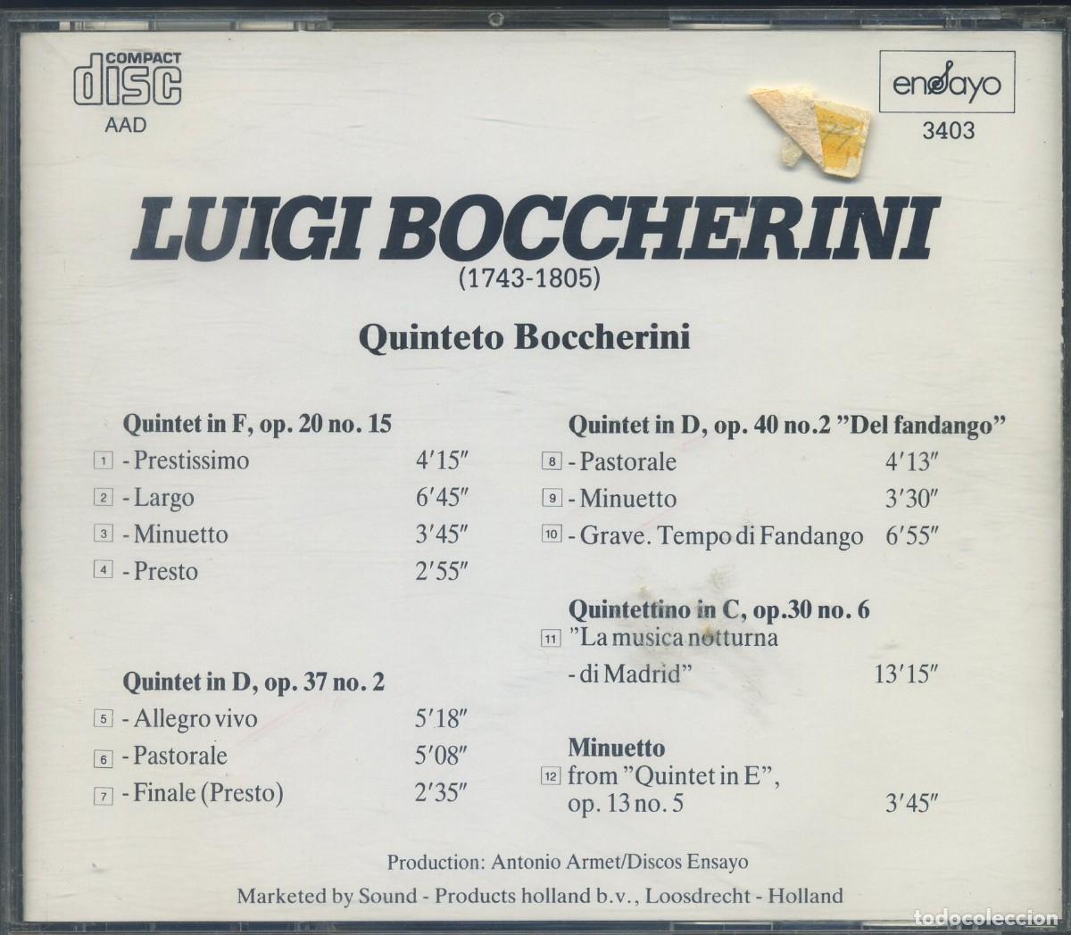 CDs de m&uacute;sica: Luigi Boccherini (1793-1805) - Foto 2