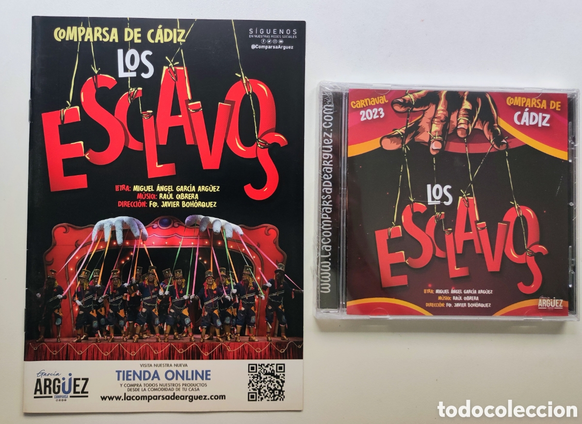CDs de M&uacute;sica: CD + LIBRETO - LOS ESCLAVOS / COMPARSA M.A. GARCIA ARG&Uuml;EZ &rdquo;CHAPA&rdquo; - 2&deg; PREMIO CARNAVAL CADIZ