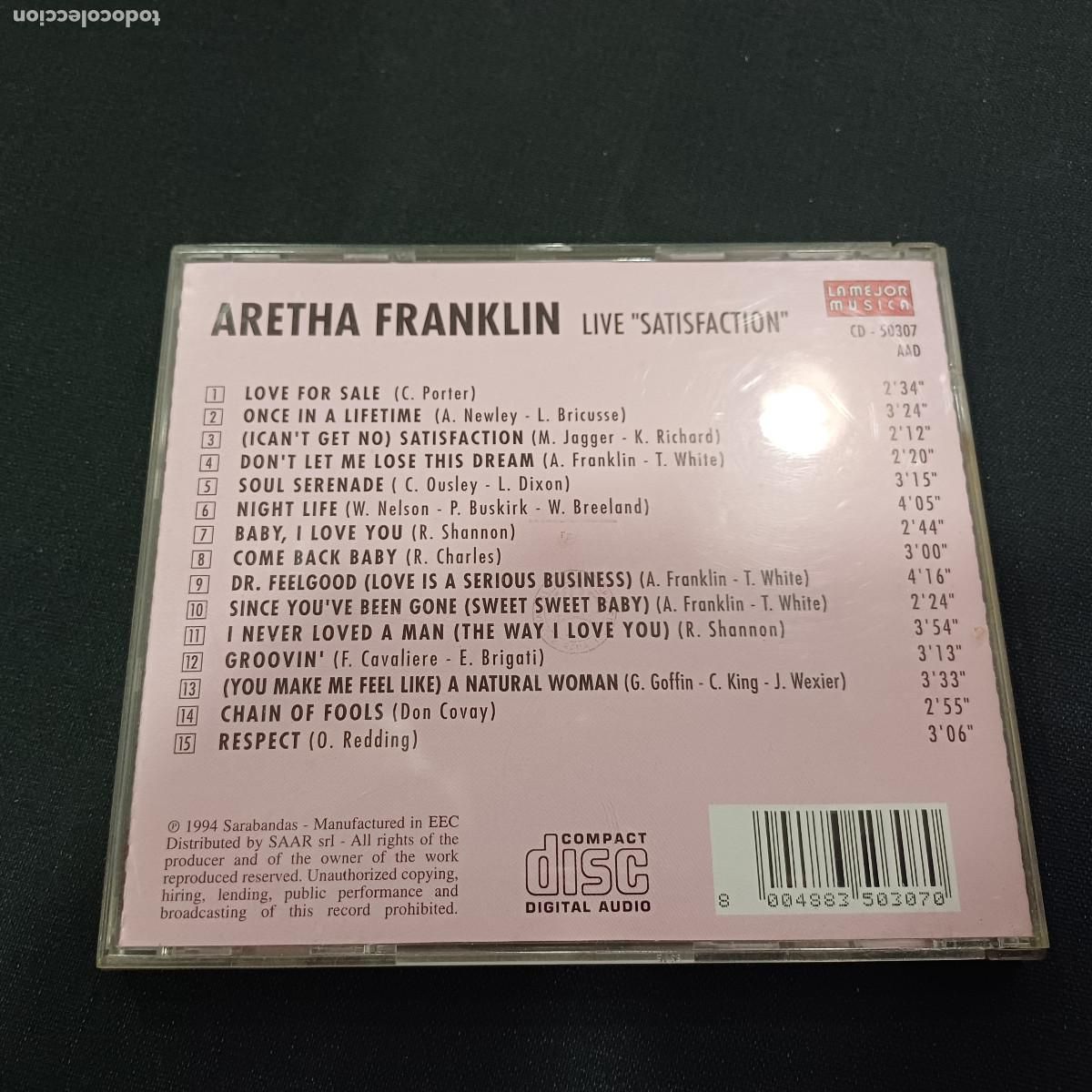CDs de m&uacute;sica: ARETHA FRANKLIN/LIVE/CD. - Foto 3