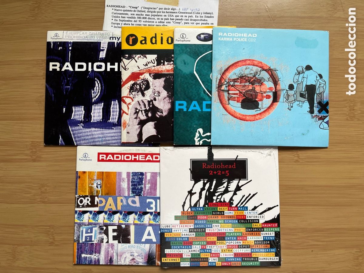 CDs de M&uacute;sica: RADIOHEAD. Creep. My iron lung. High & dry. Karma police. Just 2+2 = 5 Pyramid song(7 cd singles.)