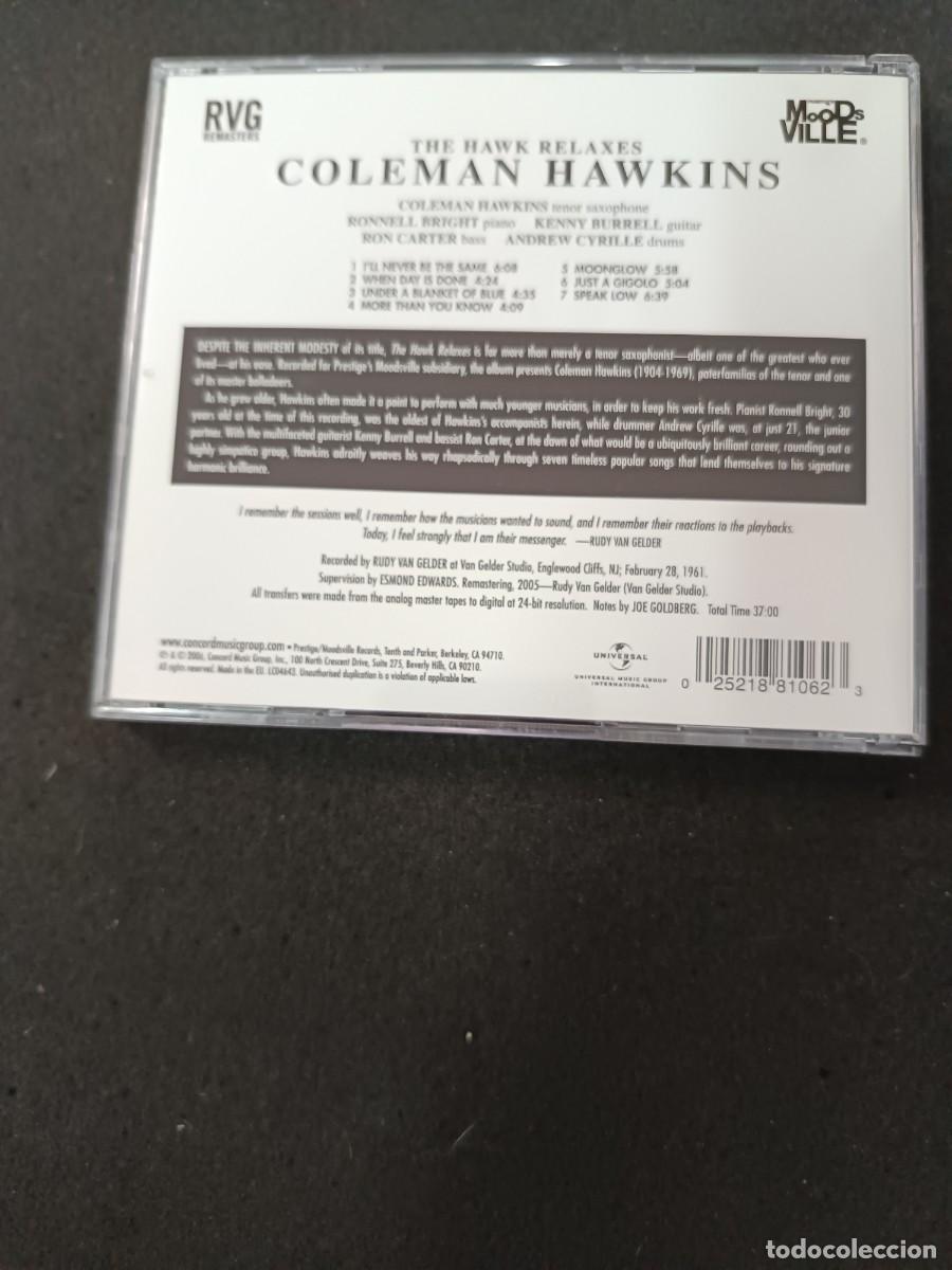 CDs de m&uacute;sica: COLEMAN HAWKINS. THE HAWK RELAXES. - Foto 2