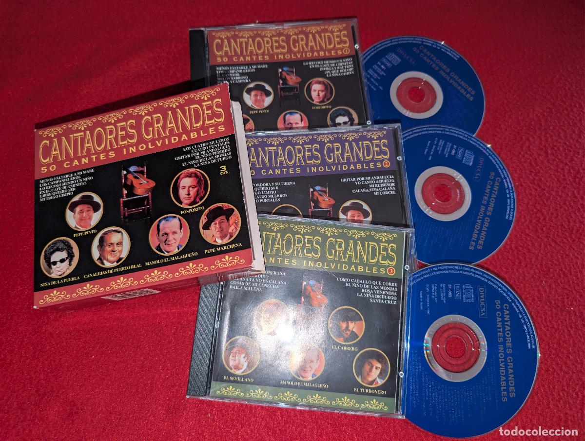 CDs de M&uacute;sica: CANTAORES GRANDES 50 cantes inolvidables 3CDs 1995 FOSFORITO+CHOZAS+CHOCOLATE+REJANO++