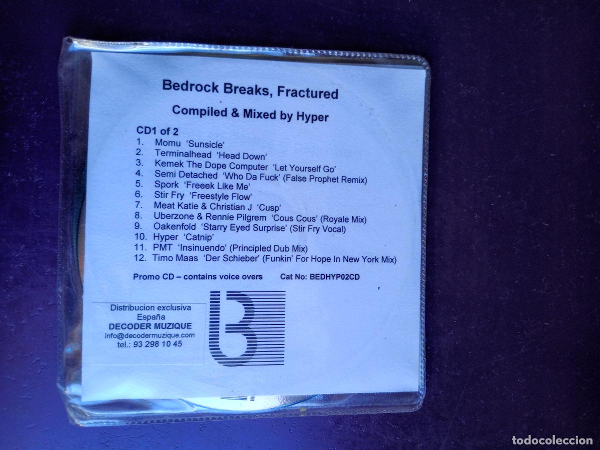 CDs de M&uacute;sica: DJ Hyper &lrm;&ndash; BEDROCK BREAKS Fractured - DOBLE CD 2003 - ELECTRONICA, 23 TEMAS, LABEL PROMO SAMPLER