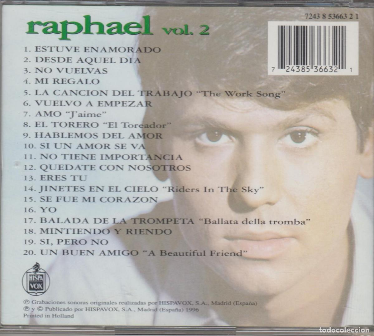 CDs de m&uacute;sica: Raphael cd Los eps originales Vol. 2 1996 Hispavox - Foto 2