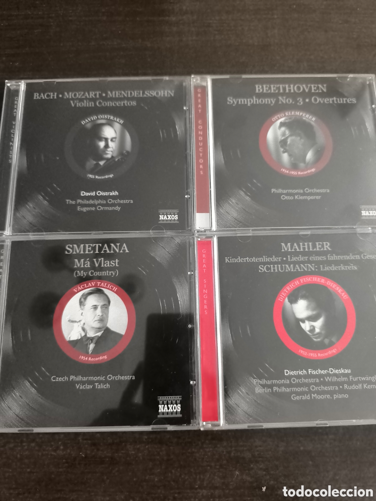 CDs de M&uacute;sica: Lote 4 CDs Naxos Historical &ndash; Oistrakh, Klemperer, Talich, Fischer-Dieskau