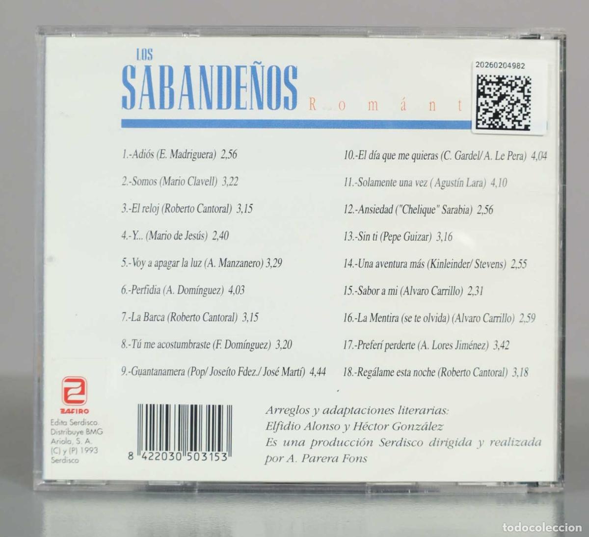 CDs de m&uacute;sica: CD. Rom&aacute;ntico - Los Sabande&ntilde;os - Foto 2