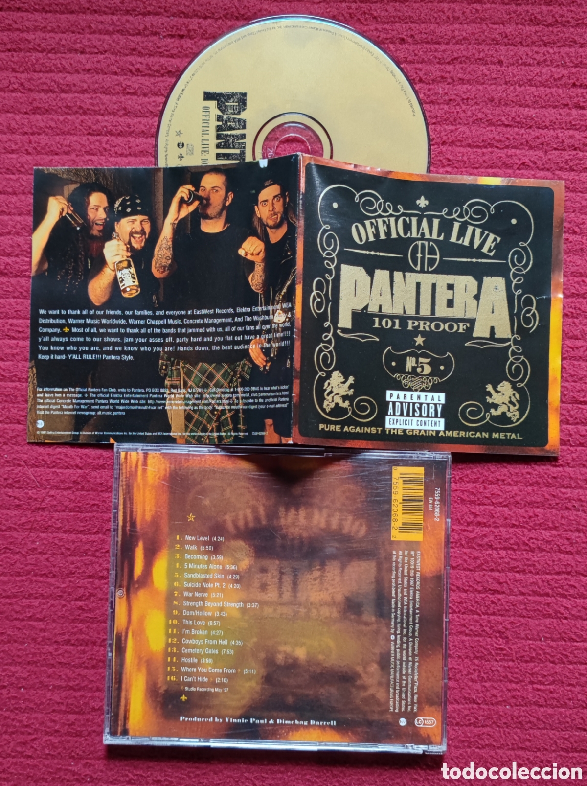 CD de M&uacute;sica: PANTERA: Official Live. Cd 1997. Elektra Records.