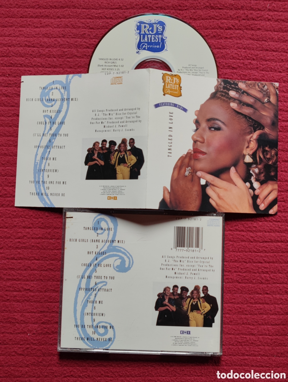 CD de M&uacute;sica: R.J.'S LATEST ARRIVAL: Tangled in Love. Cd 1989, EMI Records.