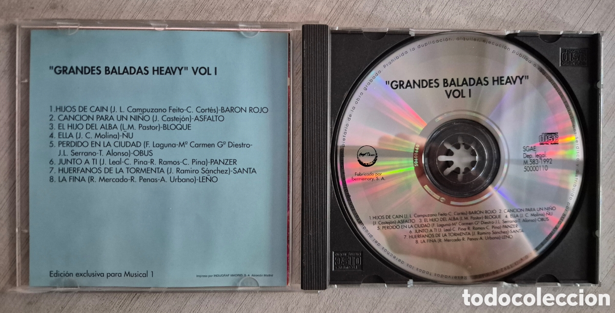 CDs de m&uacute;sica: Grandes Baladas Heavy Vol.1 - Foto 3