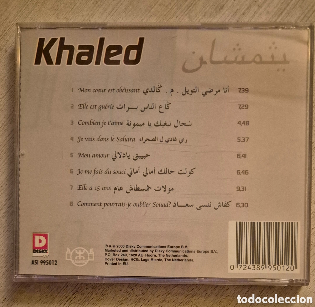 CDs de m&uacute;sica: Khaled - Mon Amour (2000) - Foto 2