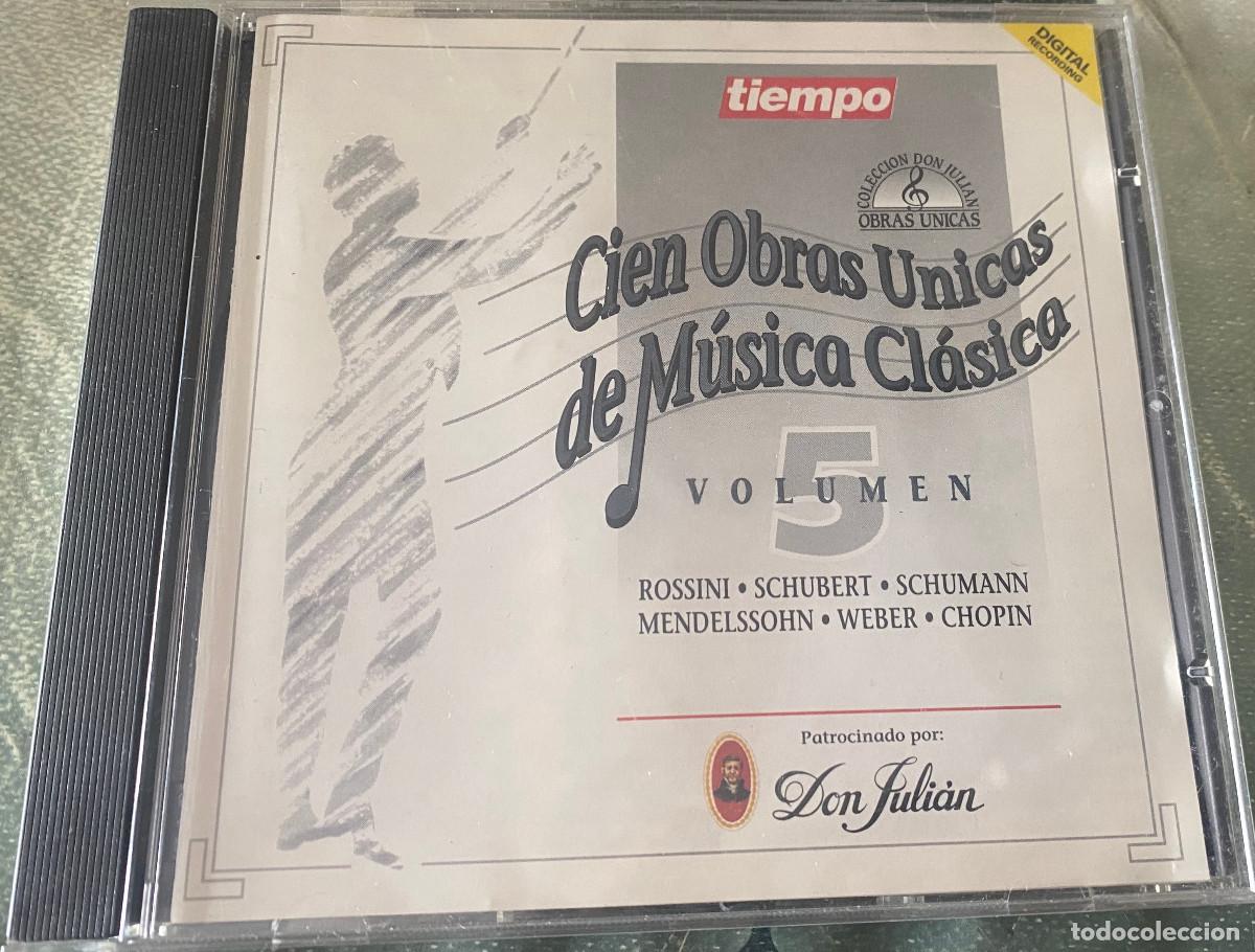 CDs de M&uacute;sica: 'Cien Obras &Uacute;nicas de M&uacute;sica Cl&aacute;sica 5'. Rossini, Schubert, Schumann, Chopin y otros. 10 temas. 1992