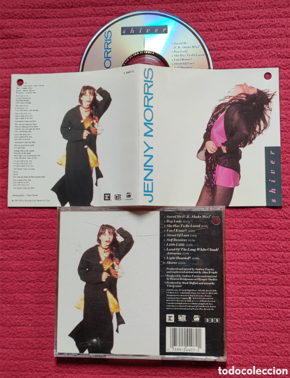 CD de M&uacute;sica: JENNY MORRIS: Shiver. Cd 1989 Giant Records.