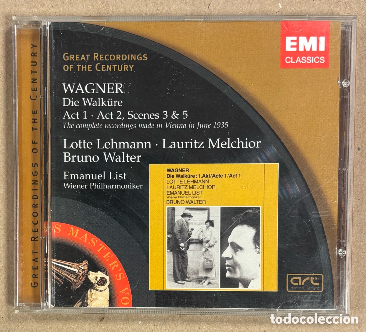 CDs de M&uacute;sica: CD. WAGNER: DIE WALKURE - ACT 1 & ACT 2, SCENES 3 & 5. LOTTE LEHMANN, LAURITZ MELCHIOR, BRUNO WALTER