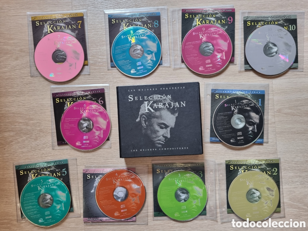 CDs de M&uacute;sica: Selecci&oacute;n Karajan. &Aacute;lbum completo con 10 CDs. M&uacute;sica cl&aacute;sica. Perfecto!