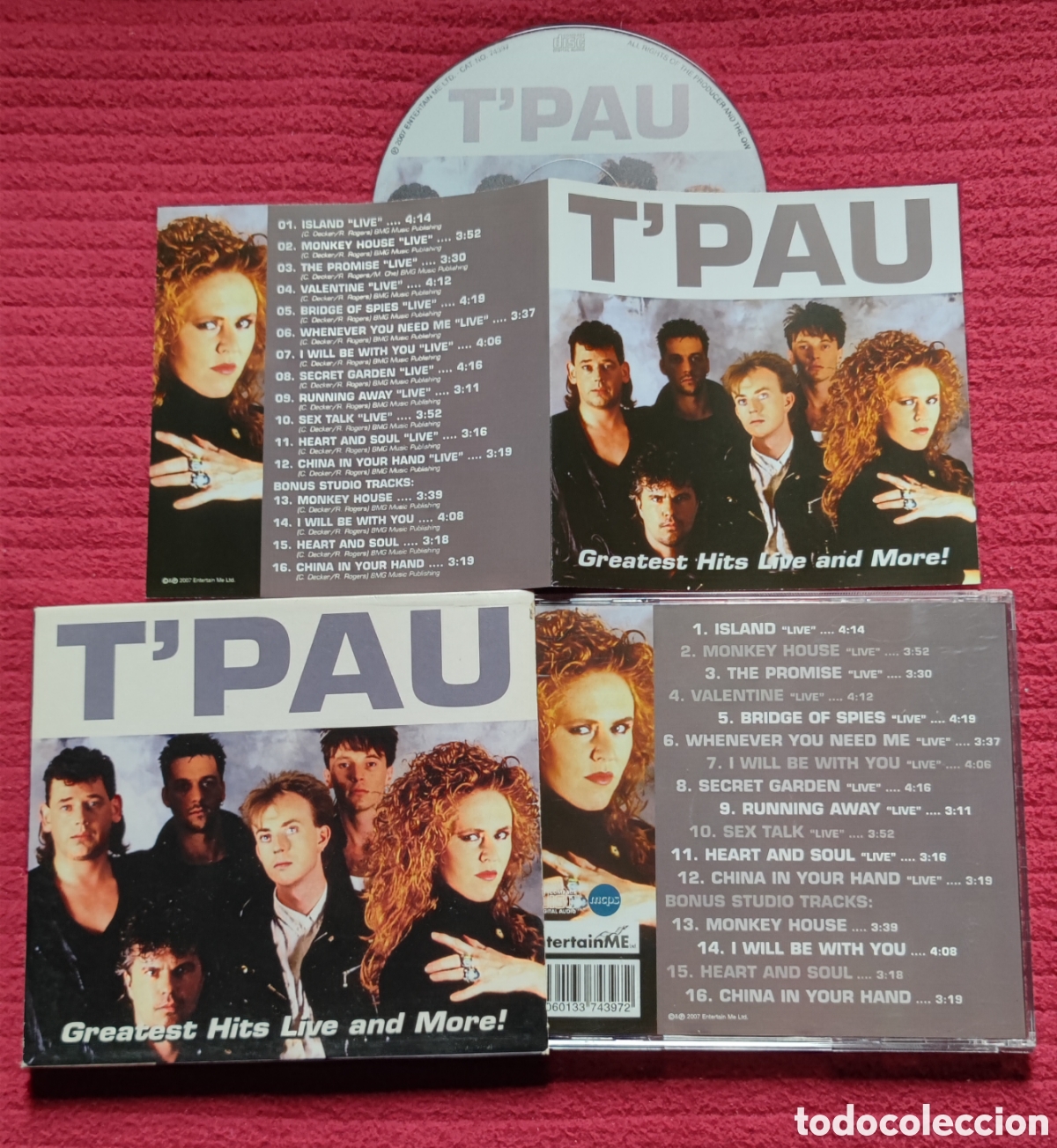 CDs de M&uacute;sica: T' PAU: Greatest Hits Live and More. Cd aor.