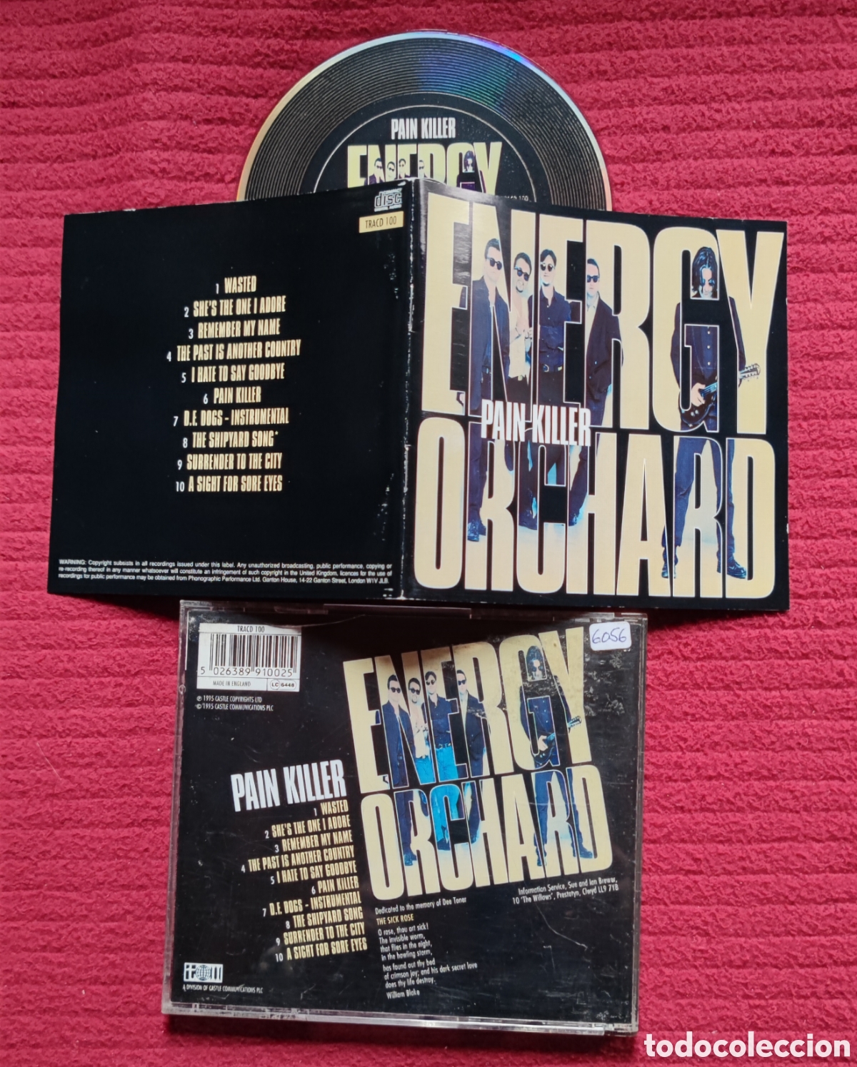 Music CDs: ENERGY ORCHARD: Pain Killer. Cd 1995 Castle Comunications.