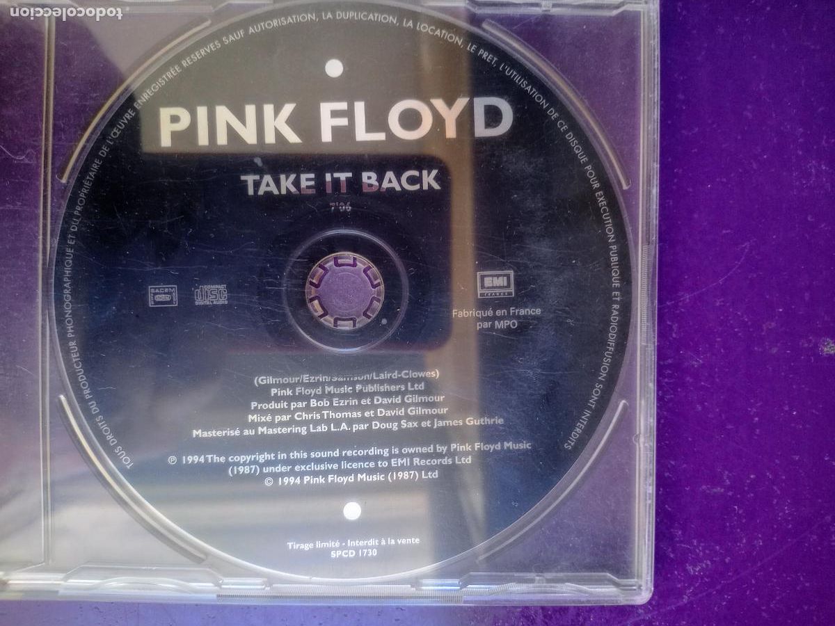 CDs de M&uacute;sica: Pink Floyd &lrm;&ndash; Take It Back - CD Sg EMI FRANCIA 1994 PROMO 1 TEMA -